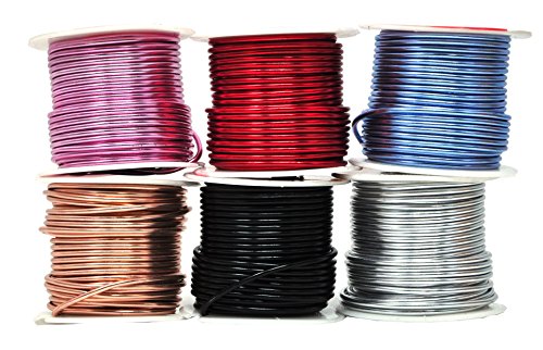 Mandala Crafts Anodized Aluminum Wire for Sculpting, Armature, Jewelry Making, Gem Metal Wrap, Garden, Colored and Soft, Assorted 6 Rolls