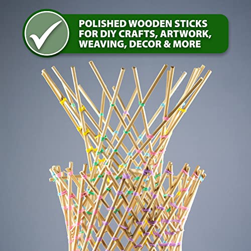 Mandala Crafts Birch Wooden Dowel Rods - Round Wood Sticks for Crafts Macrame - Natural Unfinished Wood Dowels for Cake Dowels for Tiered Cakes