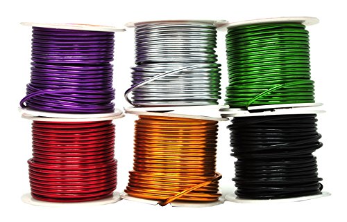 Mandala Crafts Anodized Aluminum Wire for Sculpting, Armature, Jewelry Making, Gem Metal Wrap, Garden, Colored and Soft, Assorted 6 Rolls