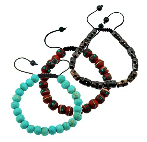 Hinky Imports Bone Wrist Mala Beads, Prayer Beads Bracelet
