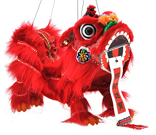 Red Marionette Lion String Puppet