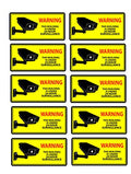 Pack of 10 Yellow Surveillance Stickers