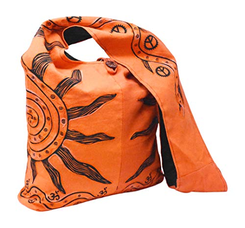 Hippie Bag Indie Style Hippie Crossbody Bag - Bohemian Sling Shoulder Bag Sun Symbol