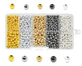 Mandala Crafts Round Spacer Beads for Jewelry Making and DIY Crafting 1500 Gold Silver Gunmetal Loose Metallic Plastic Beads 4mm 5mm