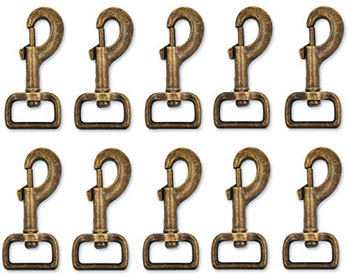 Mandala Crafts Swivel Snap Hooks Heavy Duty Trigger Clip Clasps for Dog Leashes, Bags, Backpacks, Straps, Harnesses, 10 Pieces