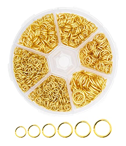 Mandala Crafts Small Jump Rings for Jewelry Making Metal Jump Rings for Crafts  Jump Ring Jewelry O Rings Jump Ring Kit 1200 PCs 4mm 5mm 6mm 7mm 8mm 10mm Jump Rings 1200 PCs