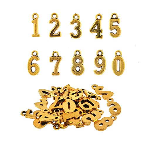 0-9 stainless steel numbers small charms