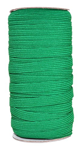 Flat Elastic Band for Sewing 1/4 x 33 Yards Dark Green Braided Stretch  Strap