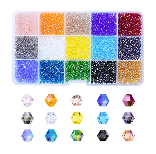 Mandala Crafts Bicone Crystal Beads for Jewelry Making Faceted Bicone Crystal Glass Beads for Jewelry Making Crafts Beading