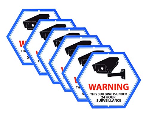 6 Blue Security Decal Stickers
