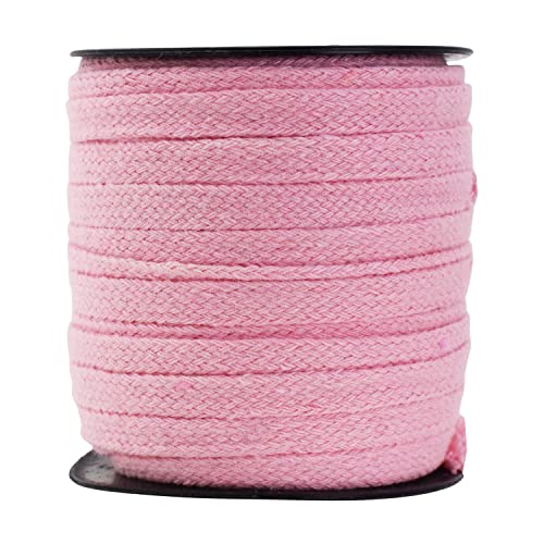 Mandala Crafts Flat Drawstring Cord for Drawstring Replacement, Soft Drawstring Cotton Draw Cord, 3/8 20 YDs Drawcord for Shorts Hoodie Sweatpants