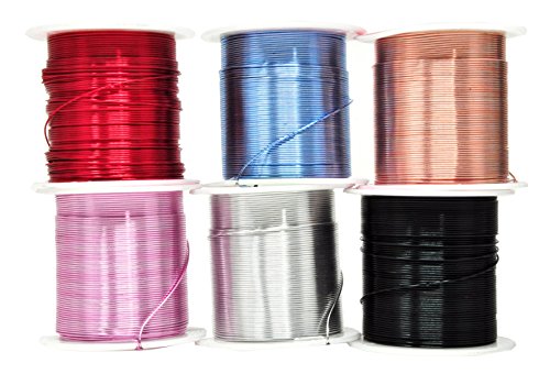 Mandala Crafts Anodized Aluminum Wire for Sculpting, Armature, Jewelry Making, Gem Metal Wrap, Garden, Colored and Soft, Assorted 6 Rolls