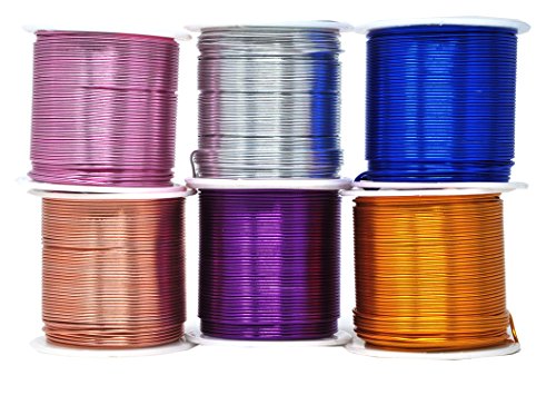 Mandala Crafts Anodized Aluminum Wire for Sculpting, Armature, Jewelry Making, Gem Metal Wrap, Garden, Colored and Soft, Assorted 6 Rolls