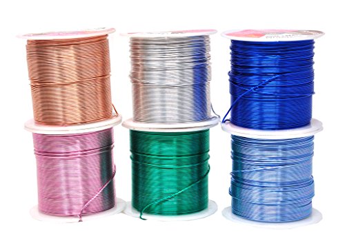 Mandala Crafts Anodized Aluminum Wire for Sculpting, Armature, Jewelry Making, Gem Metal Wrap, Garden, Colored and Soft, Assorted 6 Rolls