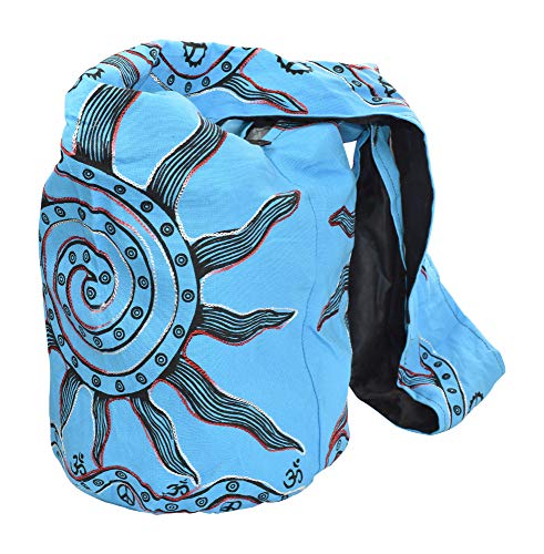 Mandala Crafts Crossbody Shoulder Boho Bag, Bohemian Hippie Sling Purse for Women, Gifts (Blue Sun)