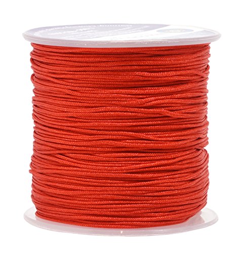 Mandala Crafts Nylon Satin Cord, Rattail Trim Thread for Chinese Knotting, Kumihimo, Beading, Macrame, Jewelry Making, Sewing