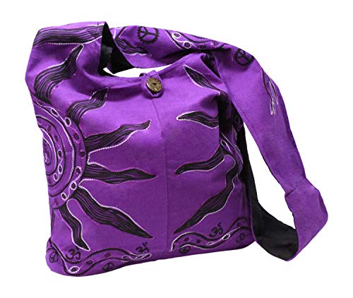 Boho Sling Bag - Violet Fantasy Floral – Woven Art & Beyond LLC
