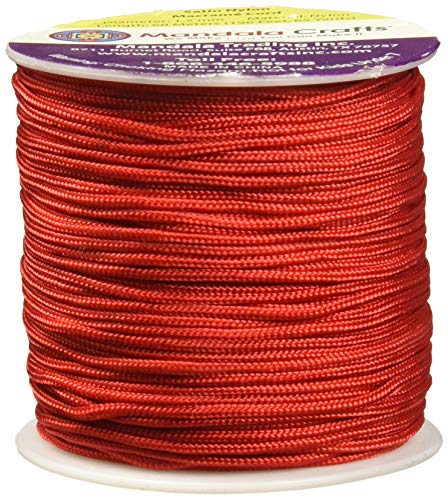 Mandala Crafts Nylon Satin Cord, Rattail Trim Thread for Chinese Knotting, Kumihimo, Beading, Macrame, Jewelry Making, Sewing