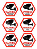Mandala Crafts Security Camera Decal 24-Hour Video Surveillance Recording Warning Back Adhesive Window Stickers for Indoors or Outdoors
