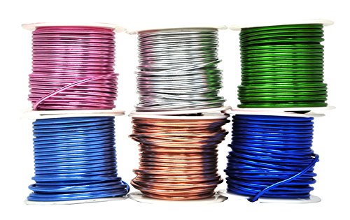 Mandala Crafts Anodized Aluminum Wire for Sculpting, Armature, Jewelry Making, Gem Metal Wrap, Garden, Colored and Soft, Assorted 6 Rolls