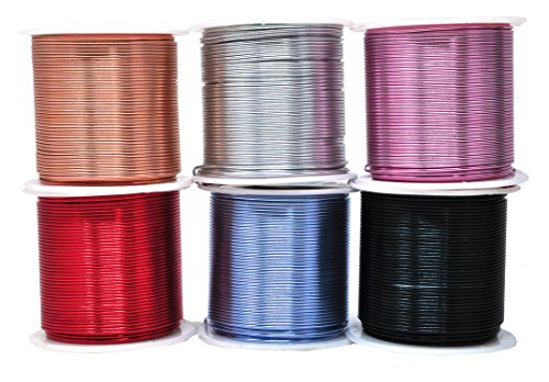 Mandala Crafts Anodized Aluminum Wire for Sculpting, Armature, Jewelry Making, Gem Metal Wrap, Garden, Colored and Soft, Assorted 6 Rolls