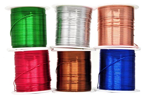 Mandala Crafts Anodized Aluminum Wire for Sculpting, Armature, Jewelry Making, Gem Metal Wrap, Garden, Colored and Soft, Assorted 6 Rolls