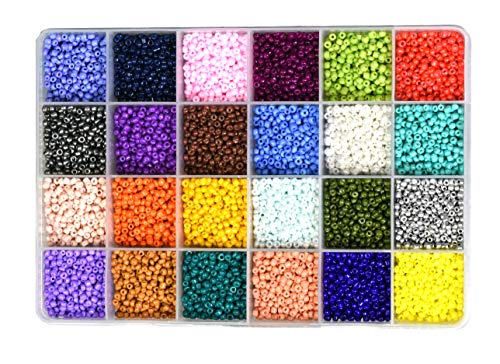 Mandala Crafts Glass Seed Beads for Jewelry Making Mini Glass Beads for Bracelets Waist Beads - Small Pony Beads Kit Bulk Beading Supplies for Crafts