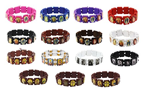 Religious Catholic Saints Orthodox Icons Unisex Wood Beaded Christian Bracelet