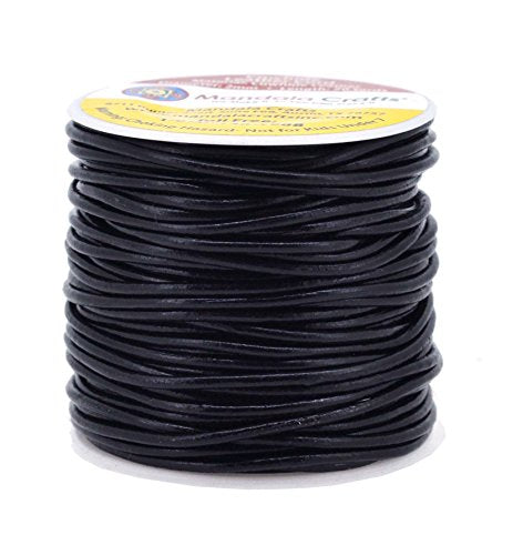 Black Genuine Leather String Cord