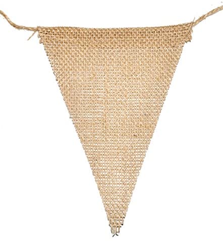 Plain Burlap Banner Flags DIY Burlap Pennant Banners for Birthday, Wedding, Graduation, Baby Shower; 30FT 30 PCs; by Mandala Crafts