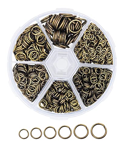 Mandala Crafts Small Jump Rings for Jewelry Making Metal Jump Rings for Crafts  Jump Ring Jewelry O Rings Jump Ring Kit 1200 PCs 4mm 5mm 6mm 7mm 8mm 10mm Jump Rings 1200 PCs