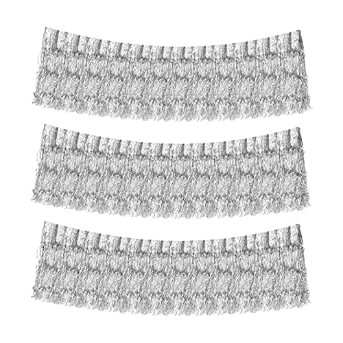 Tinsel Garland - Tinsel Icicles Tinsel Fringe Garland - 20 in X 20 Ft Long Metallic Tinsel Foil Fringe Banner for Christmas Tree Xmas Holiday Party Decoration