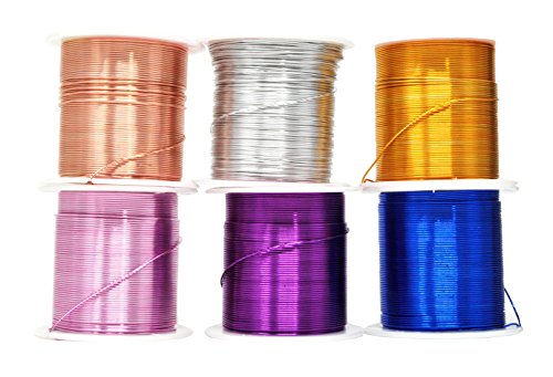 Mandala Crafts Anodized Aluminum Wire for Sculpting, Armature, Jewelry Making, Gem Metal Wrap, Garden, Colored and Soft, Assorted 6 Rolls