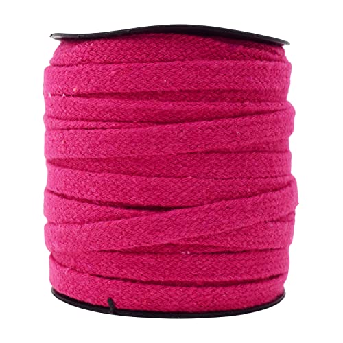 Mandala Crafts Flat Drawstring Cord for Drawstring Replacement, Soft Drawstring Cotton Draw Cord, 3/8 20 YDs Drawcord for Shorts Hoodie Sweatpants