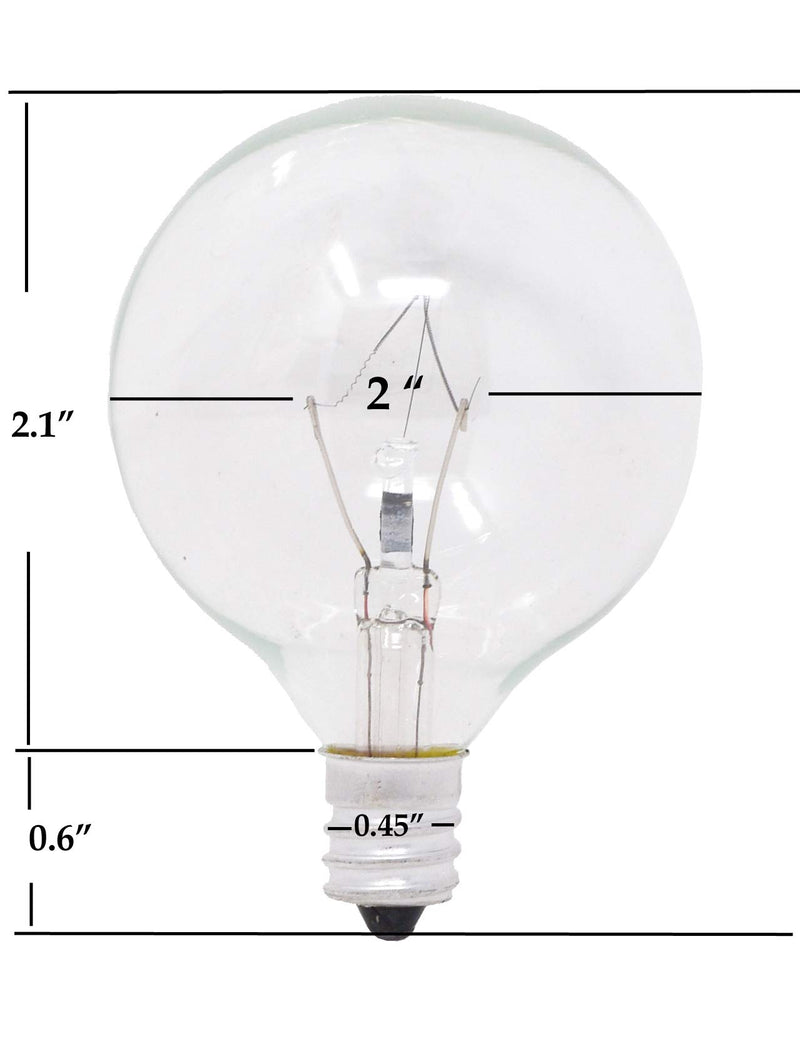 Replacement Light Bulbs for Scent Wax Warmer, Candle Melt, Fragrance Burner, Oil Diffuser, Lamp, E12,120v 25-Watt G50, 8 Pack