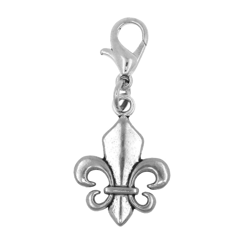Mandala Crafts Clip On Charms with Lobster Clasp for Bracelet, Necklace, DIY Jewelry ; Silver Tone, 12 Assorted PCs