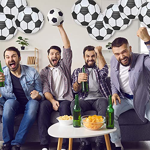 Hanging Soccer Paper Lanterns with Lights for Soccer Party Decorations Soccer Decorations for Party Lantern Soccer Décor for Soccer Birthday Party Decorations Set of 5