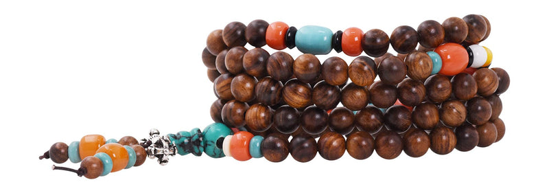 Mandala Crafts Wood Mala Beads Necklace – Japa Mala Beads 108 Necklace – 108 Mala Beads Bracelet Mala Prayer Beads Necklace for Men Women Mala Meditation Beads