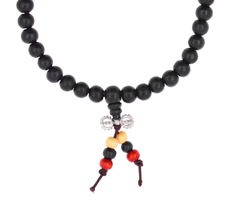 Natural Wood Mala Beads Necklace Black Wood Japa Mala Beads 108 Mala Beads Bracelet for Men Women Mala Meditation Beads