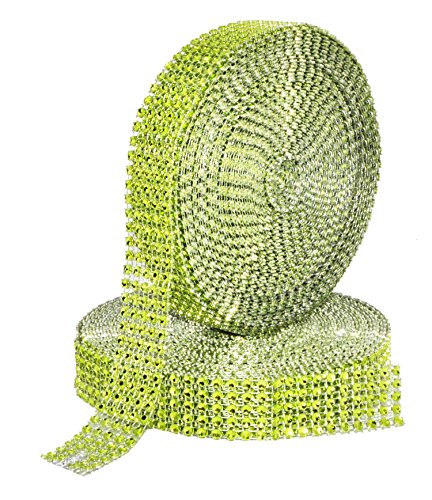 Mandala Crafts Faux Diamond Bling Wrap, Faux Rhinestone Crystal Mesh Ribbon Roll for Wedding, Party, Centerpiece, Cake, Vase Sparkling Decoration