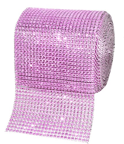 Mandala Crafts Faux Diamond Bling Wrap, Faux Rhinestone Crystal Mesh Ribbon Roll for Wedding, Party, Centerpiece, Cake, Vase Sparkling Decoration