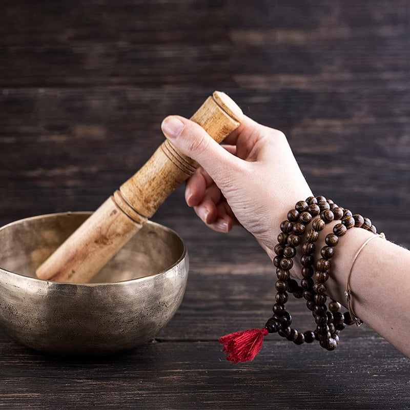 Handmade Meditation & Yoga Necklace with 108 Wood Bead Japa Mala