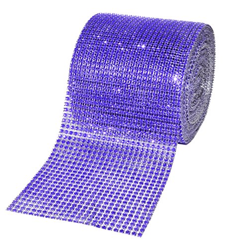 Mandala Crafts Faux Diamond Bling Wrap, Faux Rhinestone Crystal Mesh Ribbon Roll for Wedding, Party, Centerpiece, Cake, Vase Sparkling Decoration