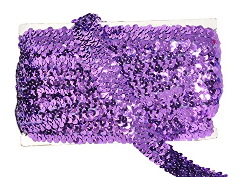 Lavender Elastic Sequin Fabric Ribbon