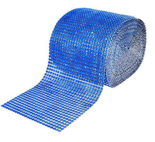 Blue Rhinestone Bling Mesh Roll