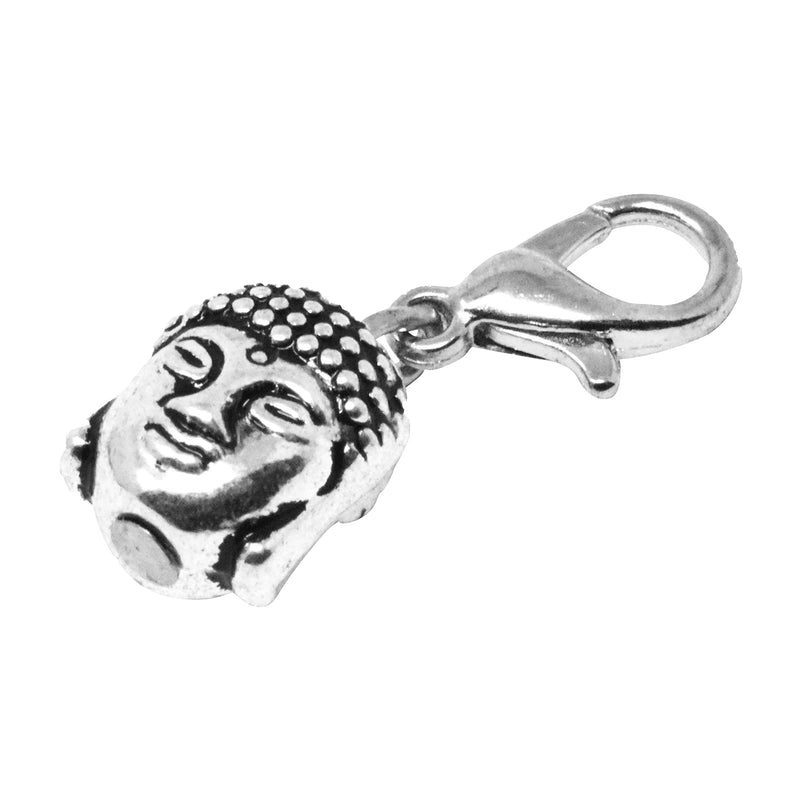 Mandala Crafts Clip On Charms with Lobster Clasp for Bracelet, Necklace, DIY Jewelry ; Silver Tone, 12 Assorted PCs