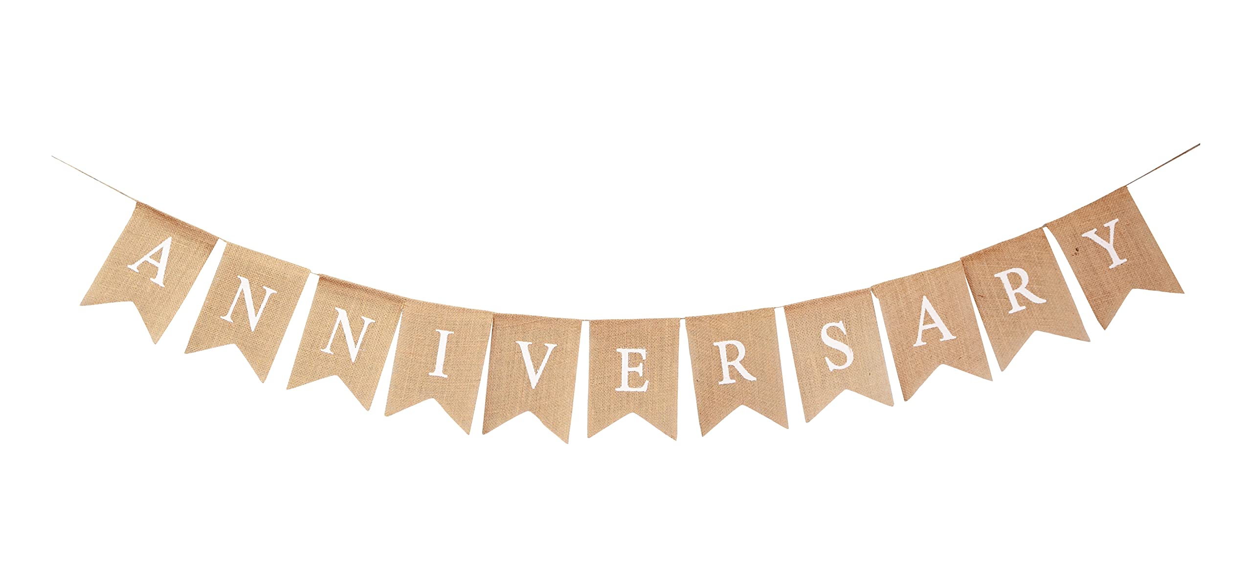 Happy Anniversary Banner Burlap Garland Happy Wedding Anniversary Banner for Party