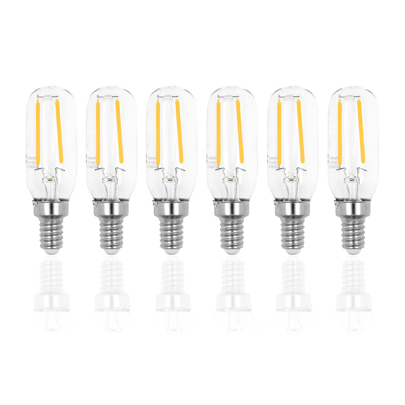 Dimmable T6 LED Bulb E12 Candelabra LED Bulbs for LED Chandelier Bulbs Ceiling Fan Sconce Light Bulbs 120 Volt 6 Pack 2 Watt LED Bulb 25W Equivalent 2700K Warm White