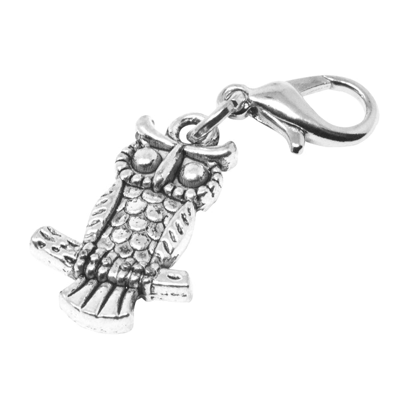 Mandala Crafts Clip On Charms with Lobster Clasp for Bracelet, Necklace, DIY Jewelry ; Silver Tone, 12 Assorted PCs