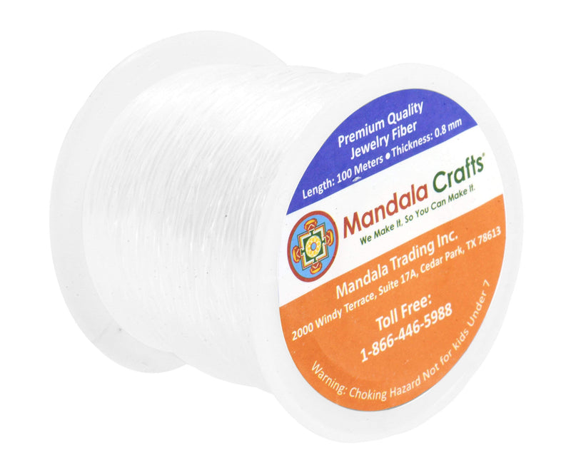 Mandala Crafts Clear Elastic Cord Stretchy Fiber String for